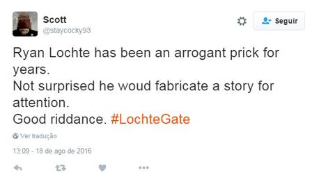 A hashtag #LochteGate se tornou a mais comentada no Twitter dos Estados Unidos