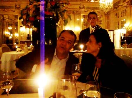 Cabral e Adriana num jantar em Paris
