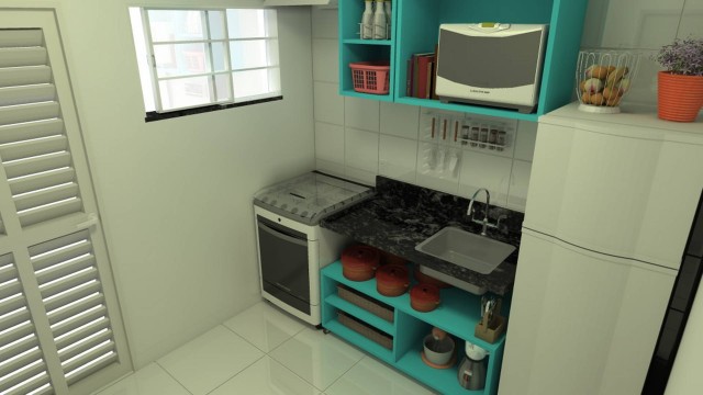 Na cozinha, os nichos são ótimos para guardar temperos, potes de mantimentos e panos de prato