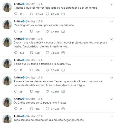 Anitta explica ausência aos fãs