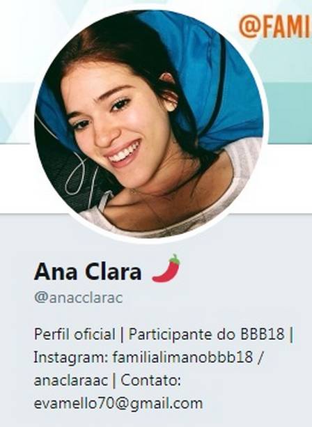 O símbolo da pimenta nas redes sociais oficiais de Ana Clara