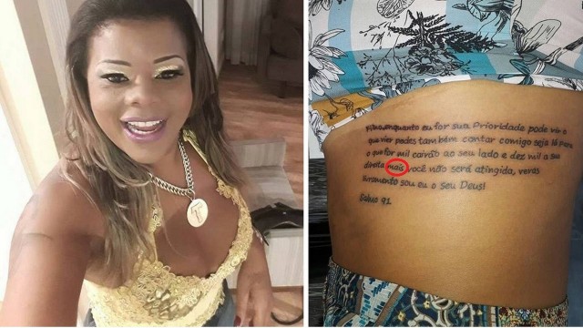 Tati Quebra Barraco faz tattoo com erro de português na costela