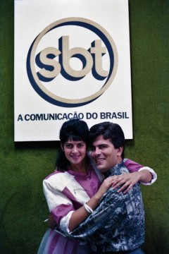 Wagner Montes e a mulher, Sônia Lima, durante o programa "Tudo por Dinheiro" no SBT