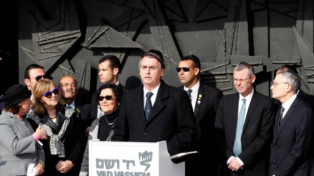 Presidente Jair Bolsonaro durante evento oficial em Jerusalém, Israel