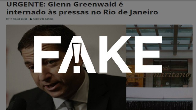 É #FAKE que Glenn Greenwald foi internado às pressas após infarto no Rio