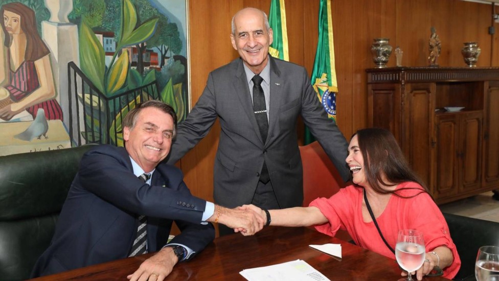 Encontro entre Jair Bolsonaro e Regina Duarte