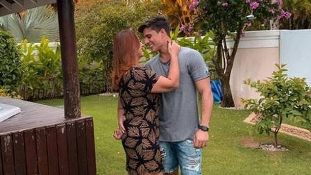 Nadine Gonçalves, mãe de Neymar, e o namorado,Tiago Ramos: o rapaz foi parar no hospital