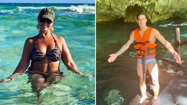 Tiago Ramos posa durante viagem com a mãe de Neymar a Cancún
