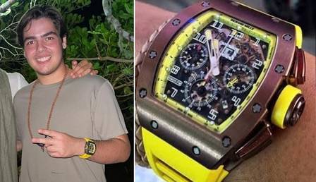 Filho de Faustão usa relógio que custa mais de R$ 1 milhão