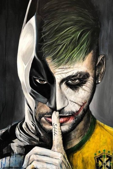 Neymar tem quadro do Batman e Coringa
