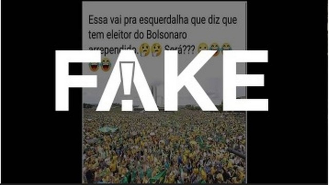É #FAKE que foto mostre multidão em ato pró-Bolsonaro no 1° de maio de 2021 em Brasília
