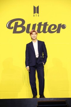 RM, do BTS, na coletiva de imprensa do lançamento de 'Butter'