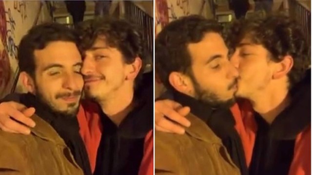 Johnny Massaro posta beijo no namorado durante viagem a Portugal
