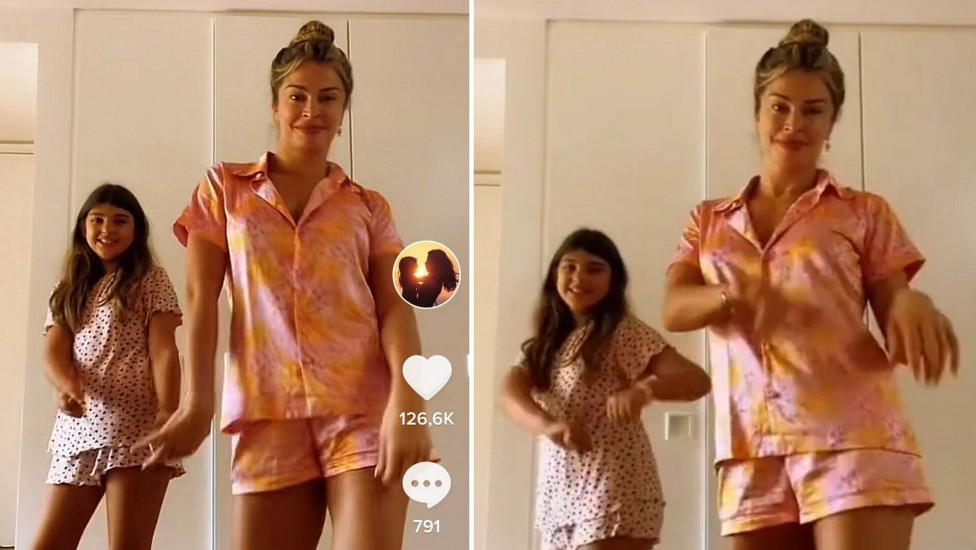 Grazi Massafera faz dancinha de pijama com a filha Sofia