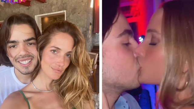 Filho de Faustão, João Silva ganha beijão da namorada em sua festa de 18 anos
