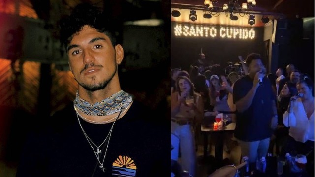 Gabriel Medina está de volta à vida de solteiro em noite de samba