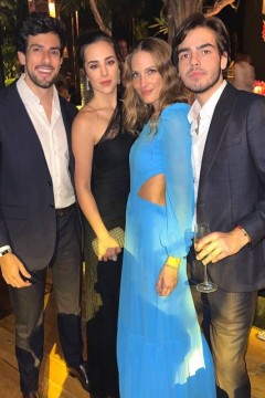Lara Silva com o namorado, Julinho; e João com a namorada Schynaider