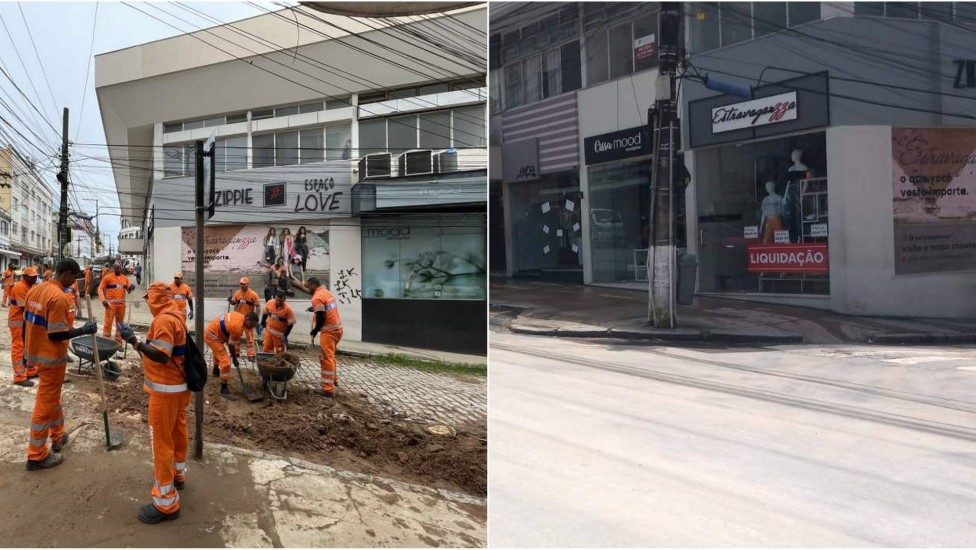 Importante via de comércio e turismo de Petrópolis, Rua Teresa foi muito afestada pela lama após a chuva