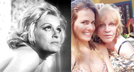 Darlene Glória nos anos 70 e hoje, aos 78, com a filha Rebeca Brandão