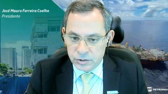 O presidente da Petrobras, José Mauro Coelho, em conferência virtual com analistas