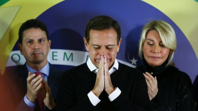 O ex-governador de São Paulo, João Doria, ao anunciar a desistência da sua pré-candidatura à Presidência