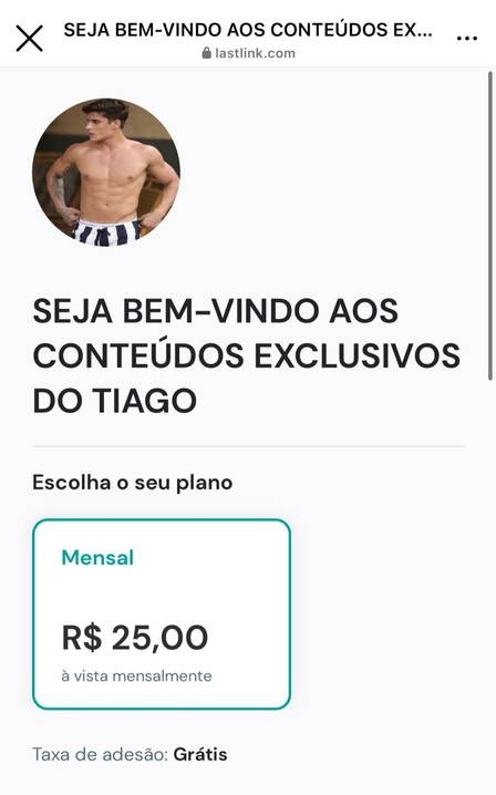 Tiago Ramos cobra R$ 25 por nudes na web