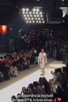 Paulo André celebra estreia nas passarelas na São Paulo Fashion Week