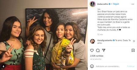Klara Castanho comenta post de Dadá Coelho