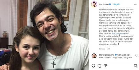 Klara Castanho agradece a Bruno Mazzeo