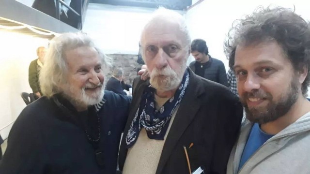 Pereio com o diretor Ruy Guerra e o filho, João Velho