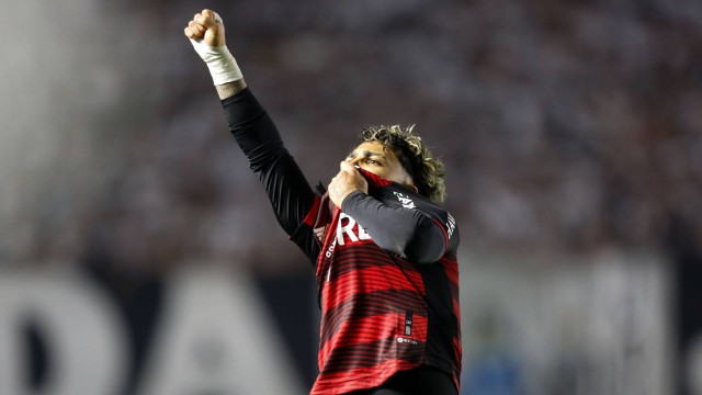 Gabigol garantiu a vitória do Flamengo sobre o Santos -