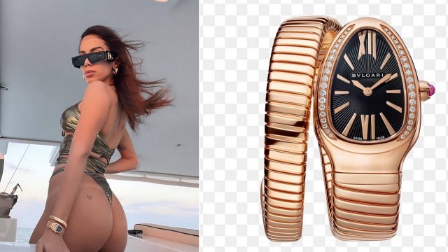 Na Itália, Anitta usa relógio suíço de ouro e diamantes de R$ 252 mil