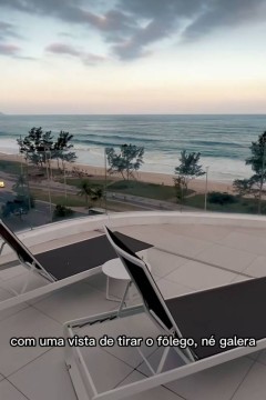 Bruno De Luca mostra hotel com vista para o mar onde está 'morando' com a noiva, Sthéfany Vidal