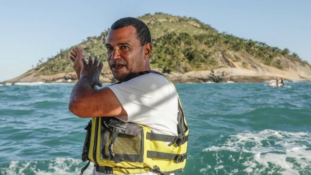 Nelson Nedy Ribeiro em visita à Ilha das Palmas, onde ficou isolado por seis dias