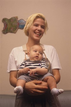 Em 1990, com o filho Gabriel