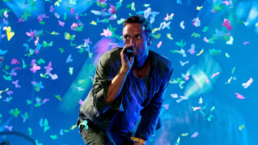 Chris Martin no show do Coldplay no Rock in Rio em 2011