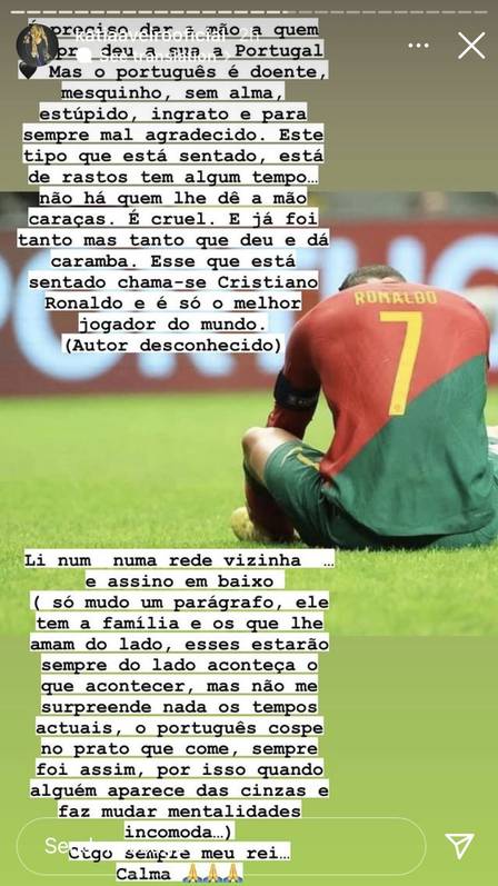 Irmã de CR7 sai em defesa do jogador após eliminação de portugal na Liga das Nações