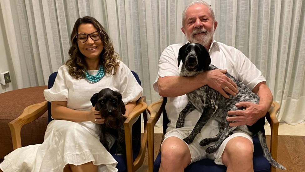 Resistência, a cachorrinha adotada por Lula e janja, tem a companhia de Paris, outra cadela do casal presidencial