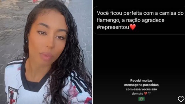 Apresentadora da Fifa Lirian Santos, que viralizou ao usar camisa do Flamengo, agradeceu carinho da torcida rubro-negra
