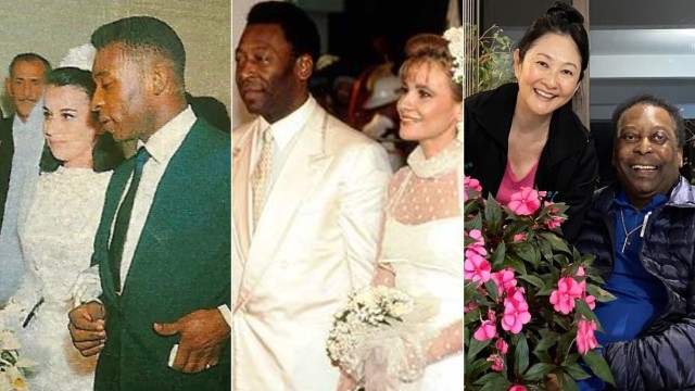 Pelé foi casado três vezes e teve sete filhos