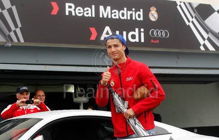 Cristiano no evento da Audi, patrocinadora do Real Madrid