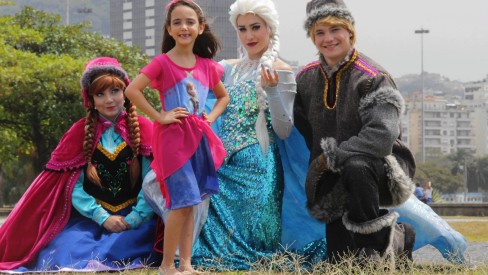 Vestido Infantil Estampa Elsa Frozen Disney