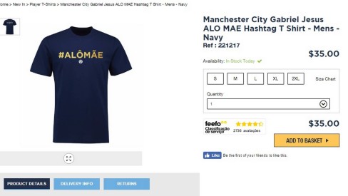 Comemorao de Jesus vira febre na Inglaterra, e City vende camisa 'Al  me' por R$ 111 - Esporte - Extra Online