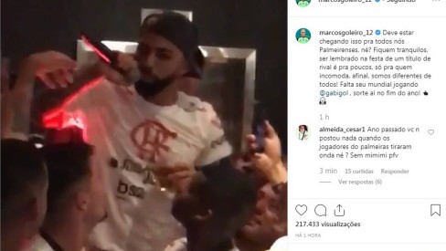 Gabigol responde Marcos sobre 'Palmeiras não tem Mundial