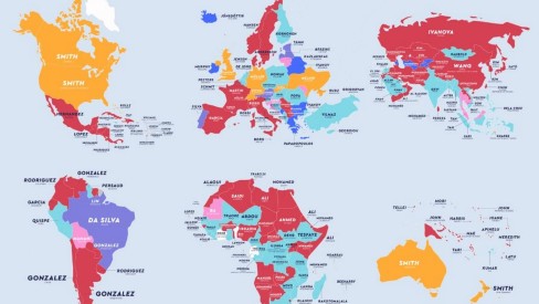 Mapa revela os nomes mais populares em todo o Mundo