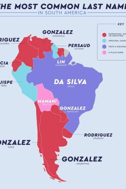 Mapa revela os nomes mais populares em todo o Mundo