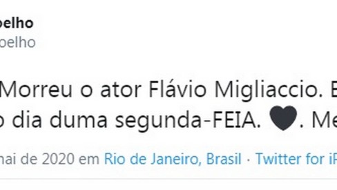 F5 - Celebridades - Flávio Migliaccio morreu sem receber indenização de  processo que já dura 20 anos - 07/05/2020