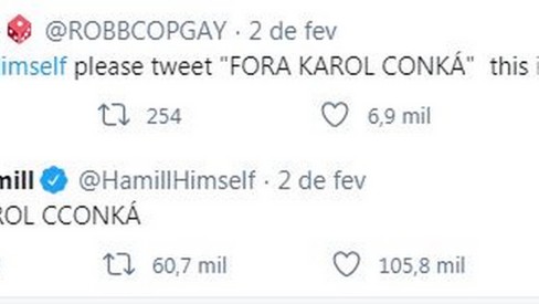 Mark Hamill, o Luke de Star Wars, quer Karol Conká fora do BBB