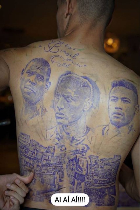 Richarlison mostra nova tatuagem com rosto de Neymar, Ronaldo e